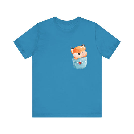 Fox T-Shirt, Cute Graphic Tee for Teens,Unisex Tshirt Aesthetic Gifts For Her,Cute Shirt,Fox Pocket Shirt,Gift For Fox Lovers & Fox Mom
