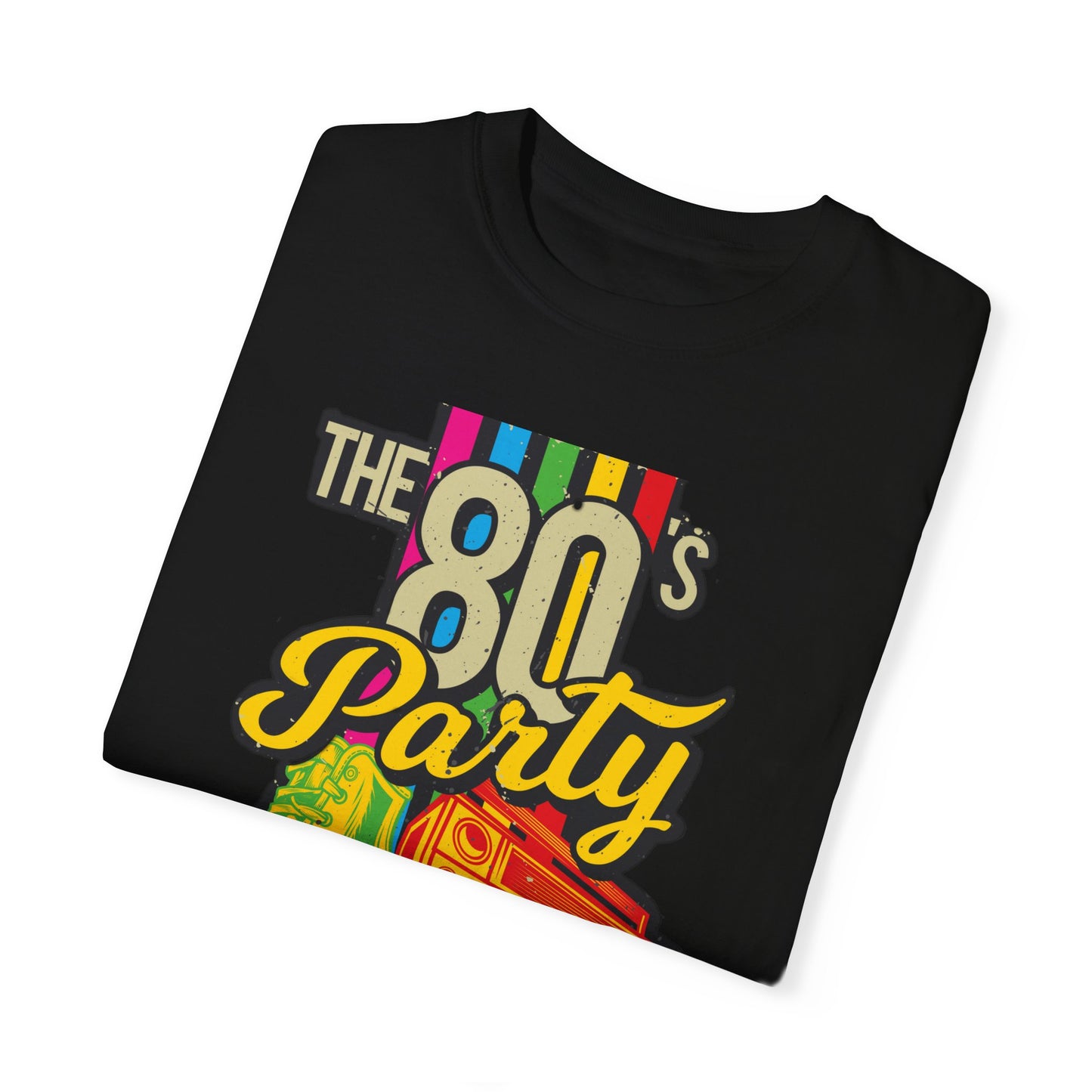 80s Party Comfort Colors Tshirt | Mens T-Shirt Graphic Tees Men Shirt Casual | Comfy Loose Fit Summer Clothes | Cotton Street Wear Clothing College Fashion