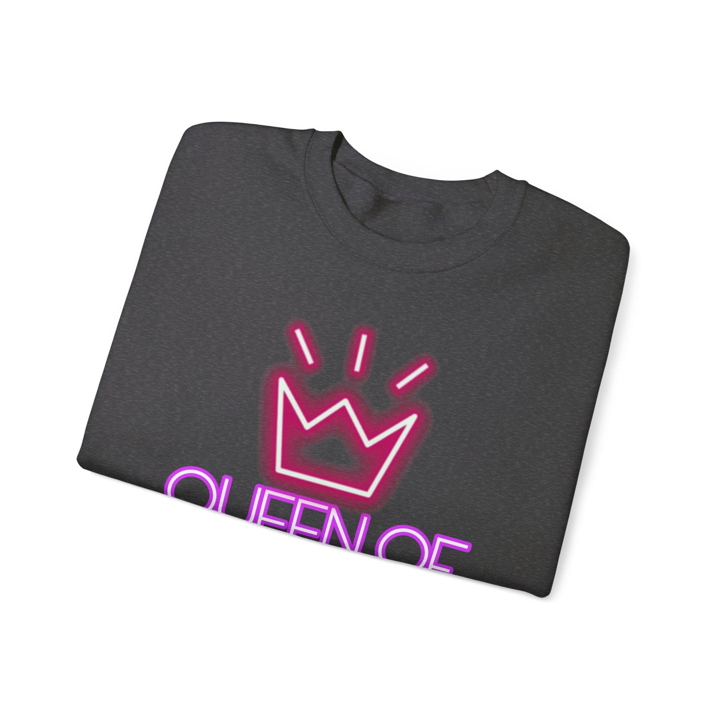 Queen Sweatshirt Neon Graphic Pullover Sweater Empowerment Gifts For Her Minimalist Outfit | Queen Of Everything