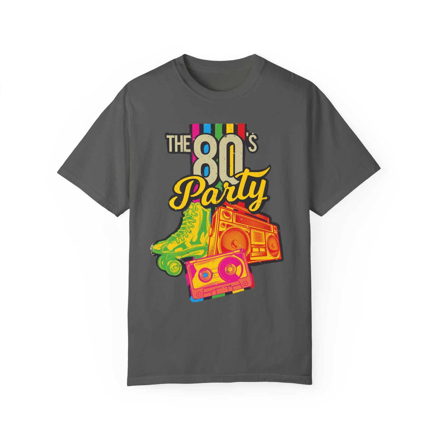80s Party Comfort Colors Tshirt | Mens T-Shirt Graphic Tees Men Shirt Casual | Comfy Loose Fit Summer Clothes | Cotton Street Wear Clothing College Fashion