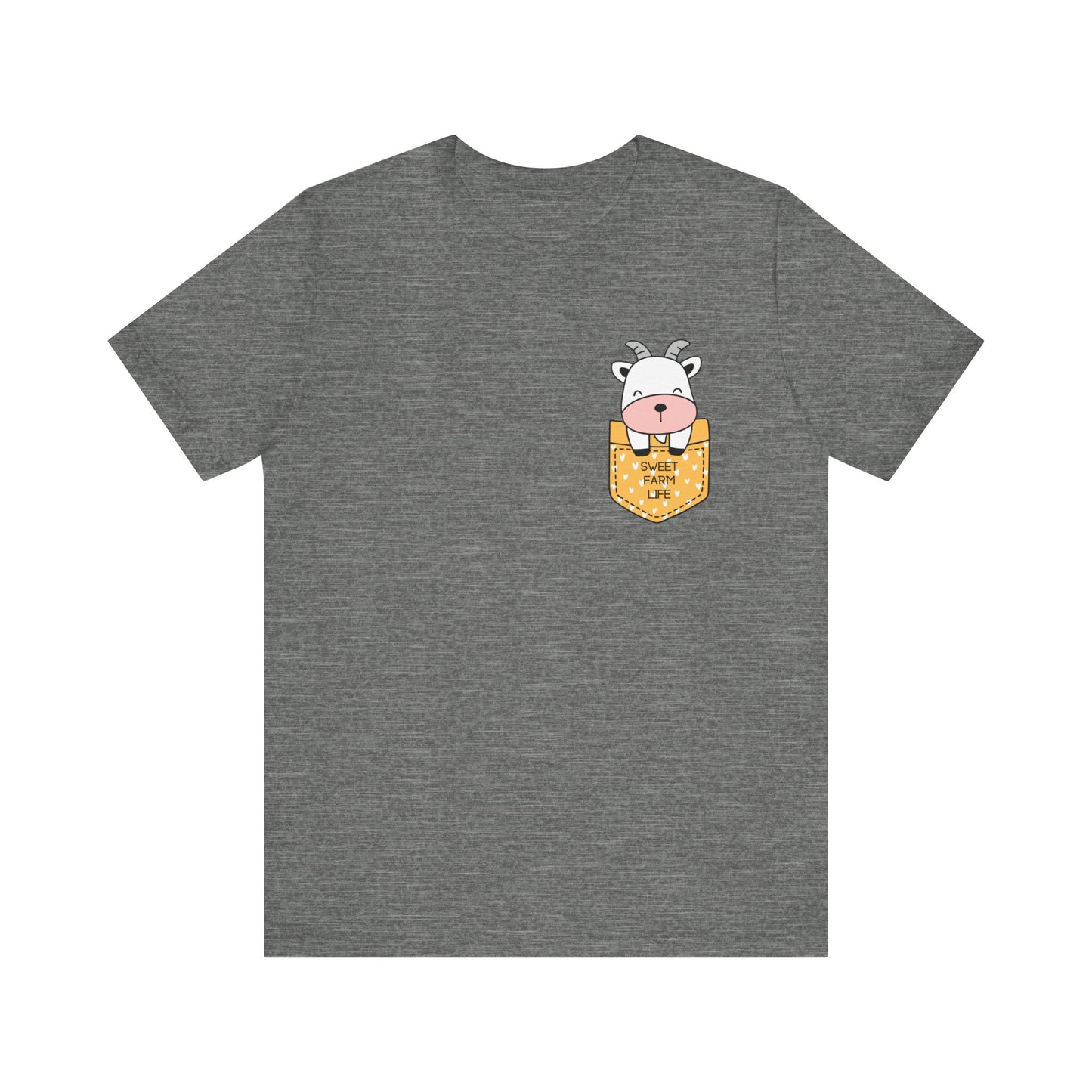 Goat T-Shirt, Cute Graphic Tee for Teens,Unisex Tshirt Aesthetic Gifts For Her,Cute Shirt, Goat Pocket Shirt,Farmhouse Gift For Mom