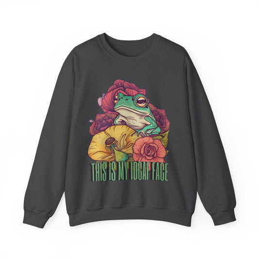 Cottagecore Sweatshirt Floral Graphic Pullover Sweater Frog Gifts For Mom | This is my Idgaf face