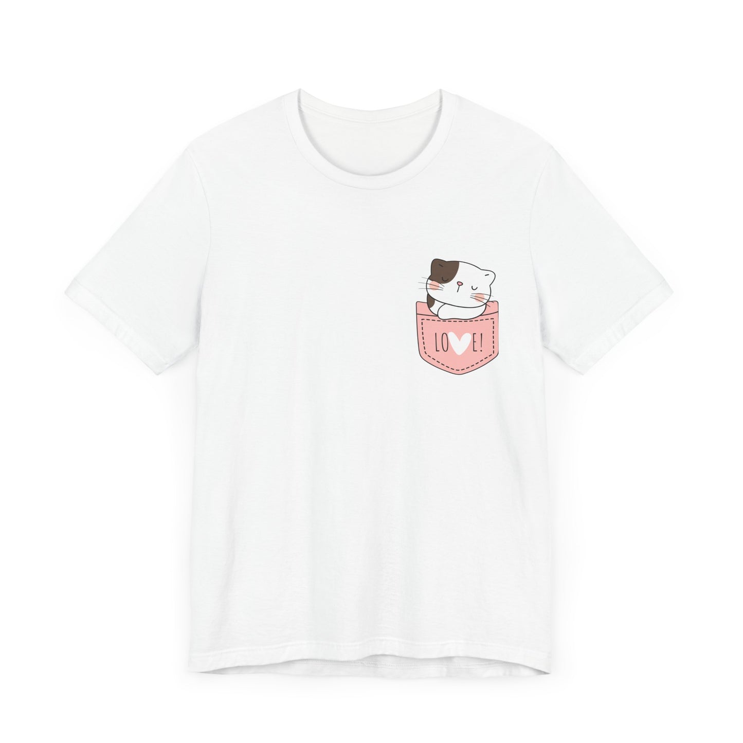 Cat T-Shirt, Cute Graphic Tee for Teens,Unisex Tshirt Aesthetic Gifts For Her,Cute Shirt,Cat Pocket Shirt,Gift For Cat Lovers & Cat Moms
