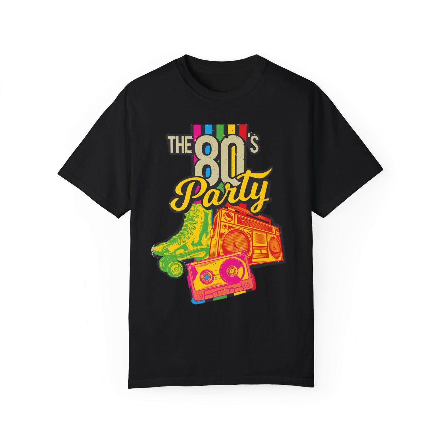 80s Party Comfort Colors Tshirt | Mens T-Shirt Graphic Tees Men Shirt Casual | Comfy Loose Fit Summer Clothes | Cotton Street Wear Clothing College Fashion