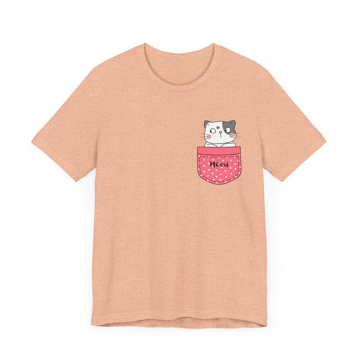 Cat T-Shirt, Cute Graphic Tee for Teens,Unisex Tshirt Aesthetic Gifts For Her,Cute Shirt,Cat Pocket Shirt,Gift For Cat Lovers & Cat Moms