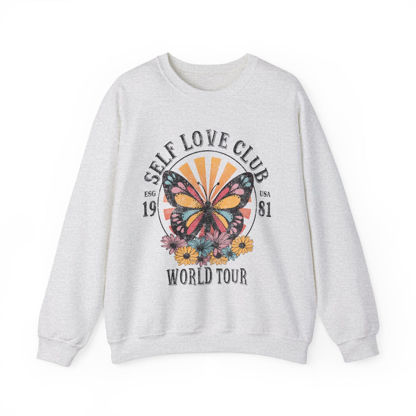 Butterfly Sweatshirt Floral Graphic Pullover Sweater | Motivational Gifts For Mom - Self Love Club