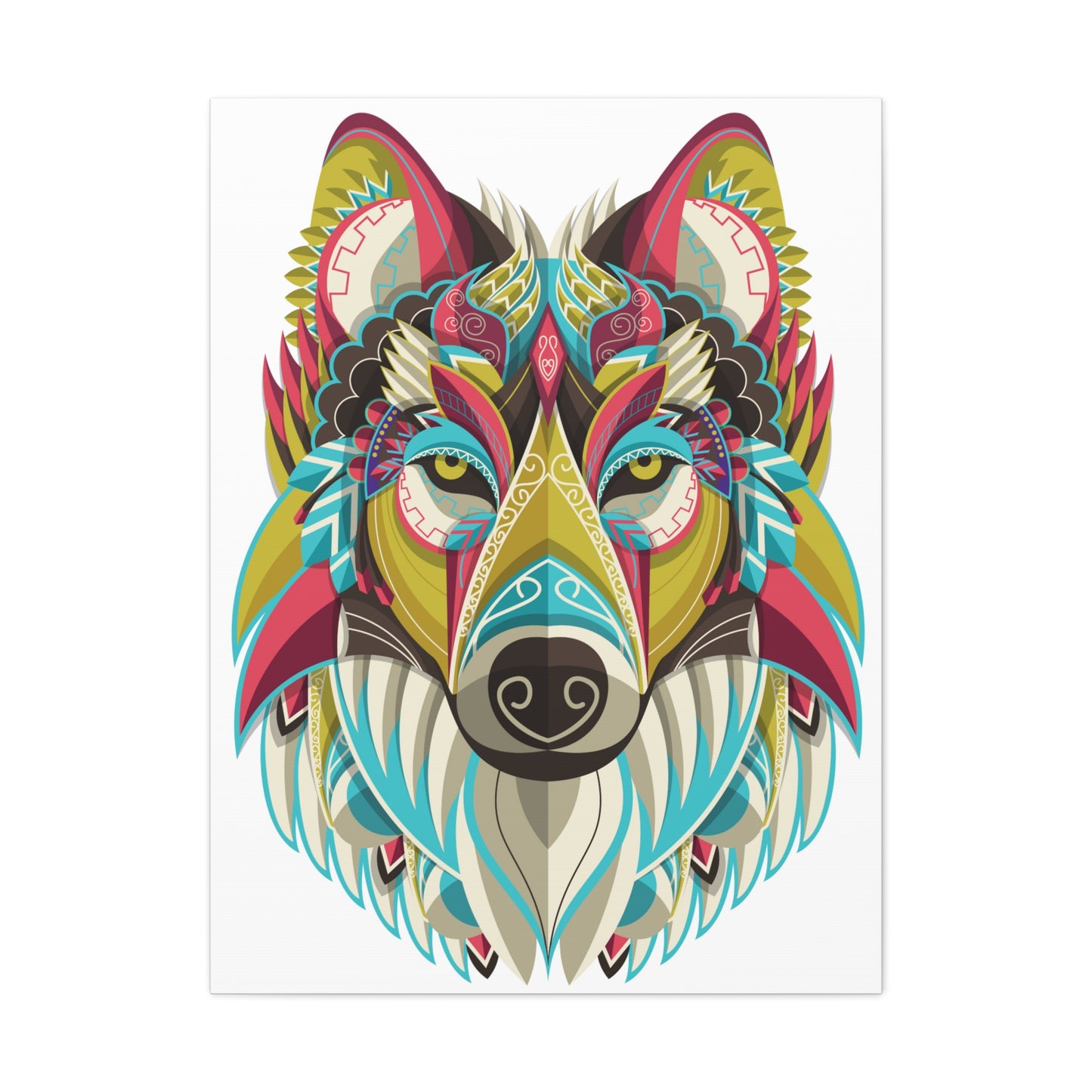 Dog Art Canvas Gallery Wrap 30x40 Wall Art Animal Portrait Watercolor Tribal
