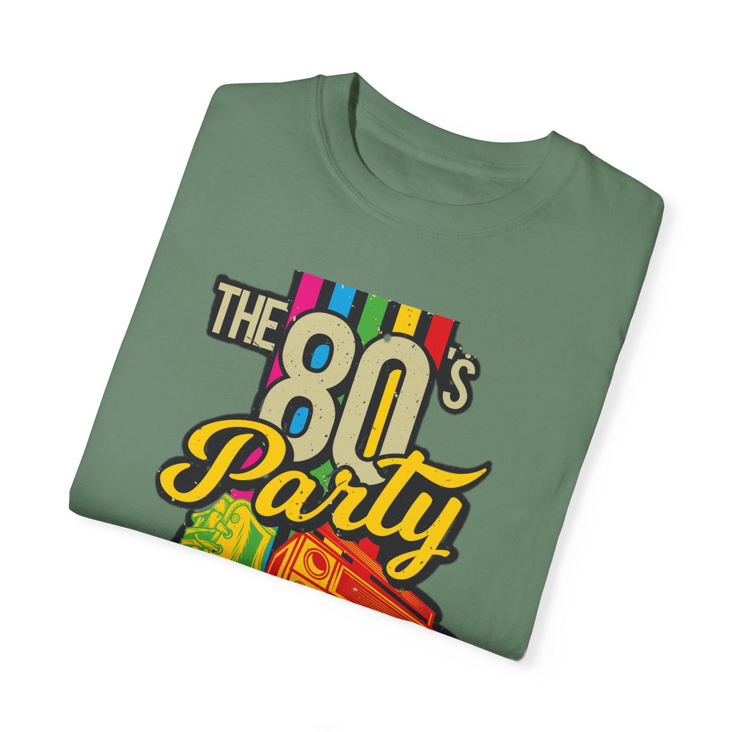 80s Party Comfort Colors Tshirt | Mens T-Shirt Graphic Tees Men Shirt Casual | Comfy Loose Fit Summer Clothes | Cotton Street Wear Clothing College Fashion
