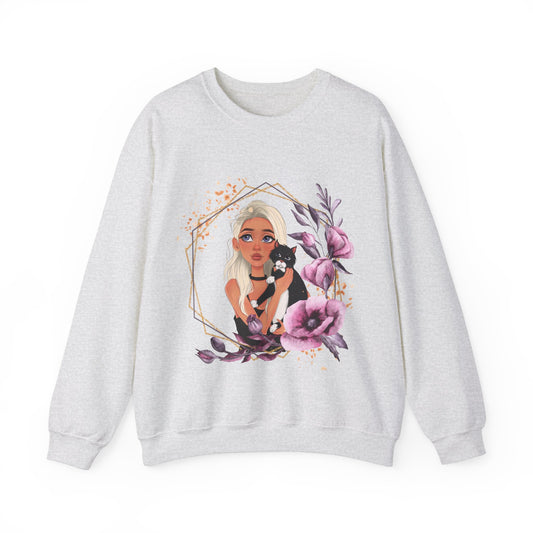 Black Cat Sweatshirt Cute Graphic Pullover Sweater | Kawaii Gifts For Cat Lovers Gift For Teachers