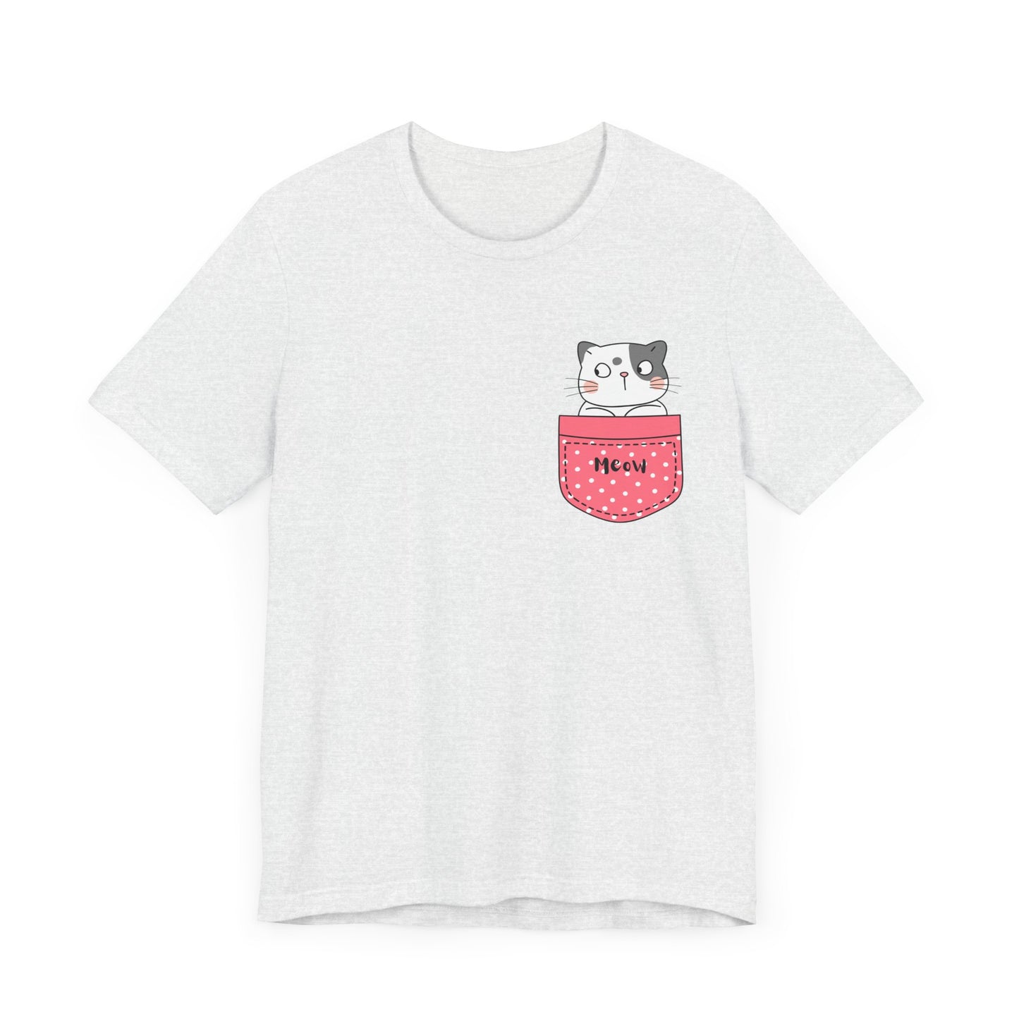 Cat T-Shirt, Cute Graphic Tee for Teens,Unisex Tshirt Aesthetic Gifts For Her,Cute Shirt,Cat Pocket Shirt,Gift For Cat Lovers & Cat Moms