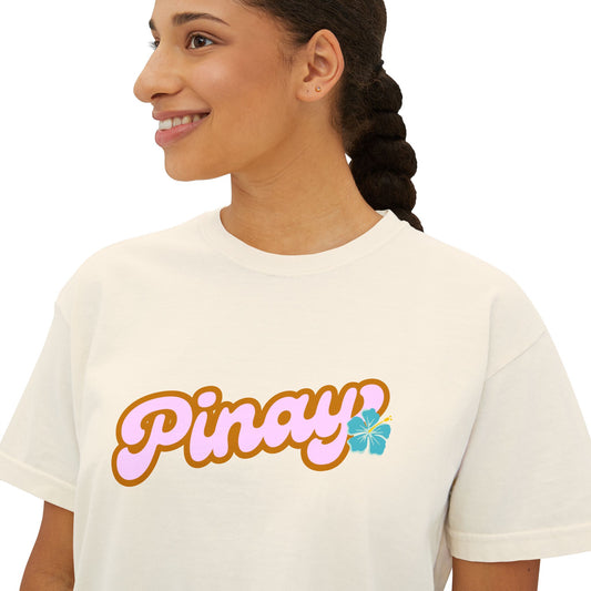 Pinay Graphic Tee, Boxy Croptop, Pinoy Shirt, Casual Crop Top, Filipino Gift for Her,, Comfort Colors Tshirt, Tagalog