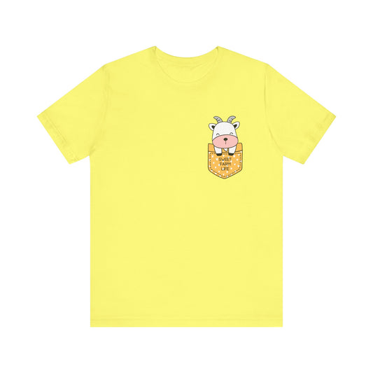 Goat T-Shirt, Cute Graphic Tee for Teens,Unisex Tshirt Aesthetic Gifts For Her,Cute Shirt, Goat Pocket Shirt,Farmhouse Gift For Mom