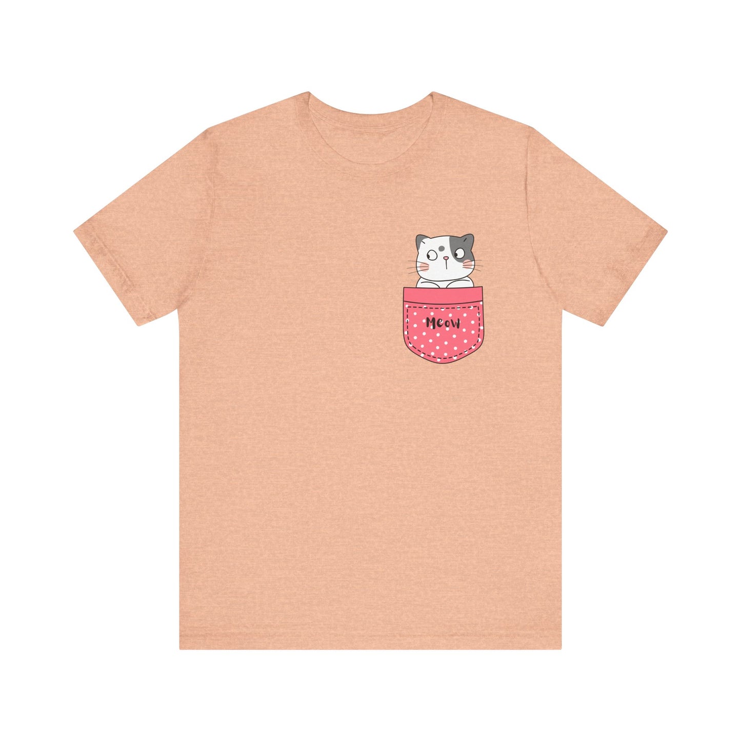 Cat T-Shirt, Cute Graphic Tee for Teens,Unisex Tshirt Aesthetic Gifts For Her,Cute Shirt,Cat Pocket Shirt,Gift For Cat Lovers & Cat Moms