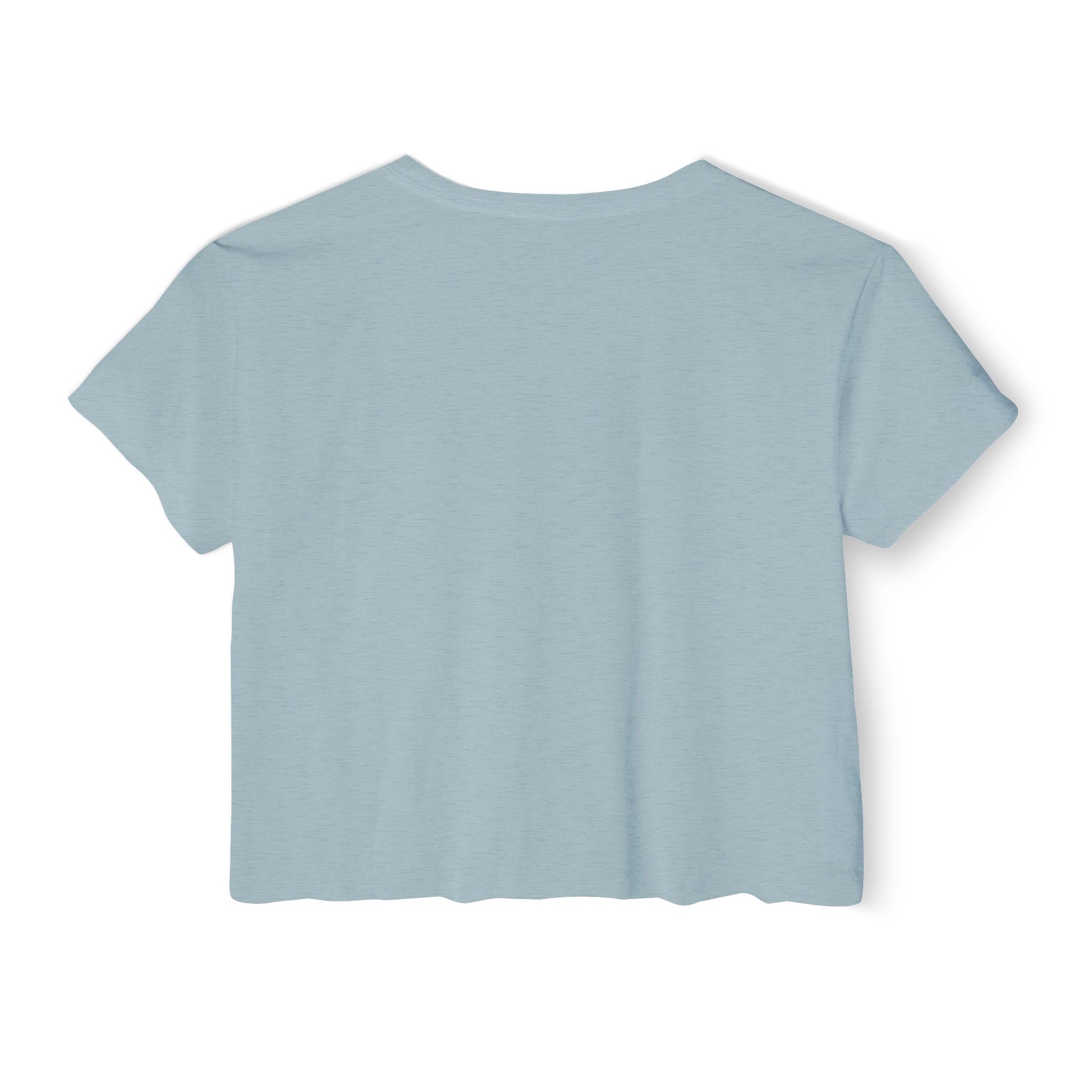 Back view of a light blue crop top, perfect for casual outings and music festivals.