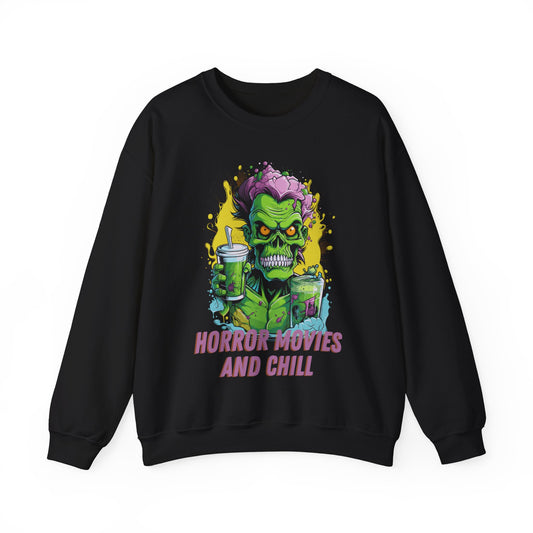 Horror Movies Sweatshirt Halloween Pullover Sweater | Zombie Gifts For Teens Goth Gift For Her| Horror Movies And Chill