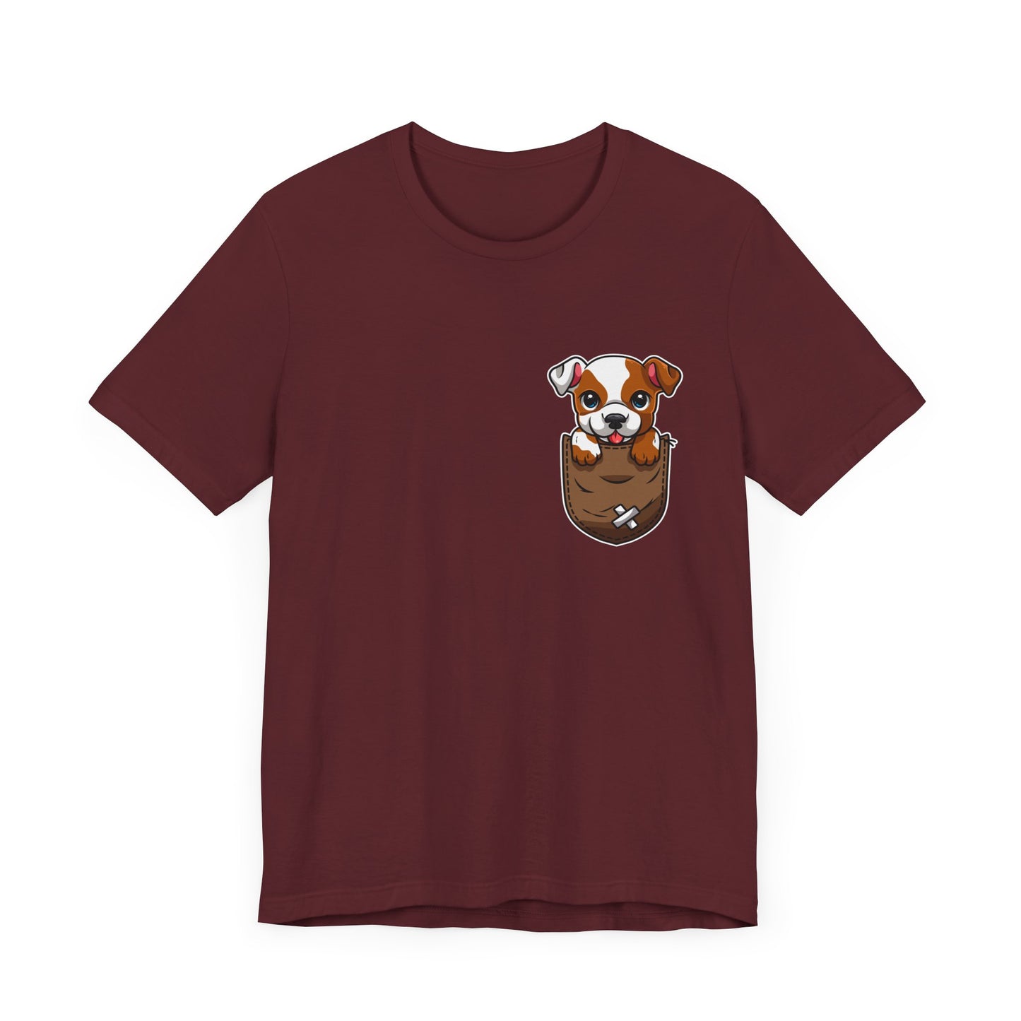 Dog T-Shirt, Puppy Graphic Tee for Teens, Unisex Tshirt Aesthetic Gifts For Her, Cute Shirt,Dog Pocket Shirt, Gift for Dog Lovers & Dog Moms