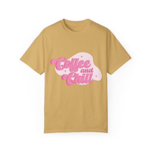 Coffee And Chill Comfort Colors Shirt, Unisex Garment-Dyed T-shirt, Gift For Coffee Lovers.