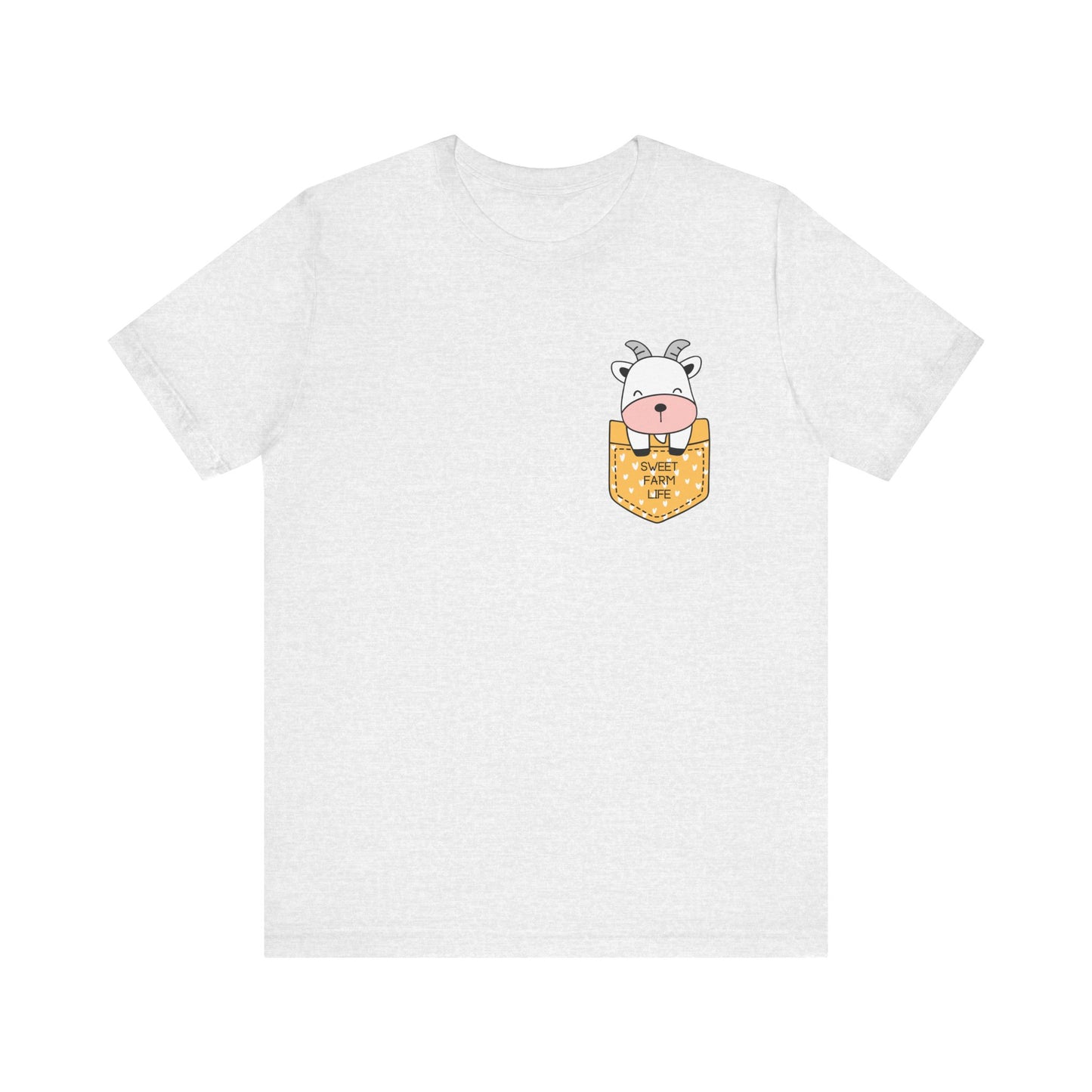Goat T-Shirt, Cute Graphic Tee for Teens,Unisex Tshirt Aesthetic Gifts For Her,Cute Shirt, Goat Pocket Shirt,Farmhouse Gift For Mom
