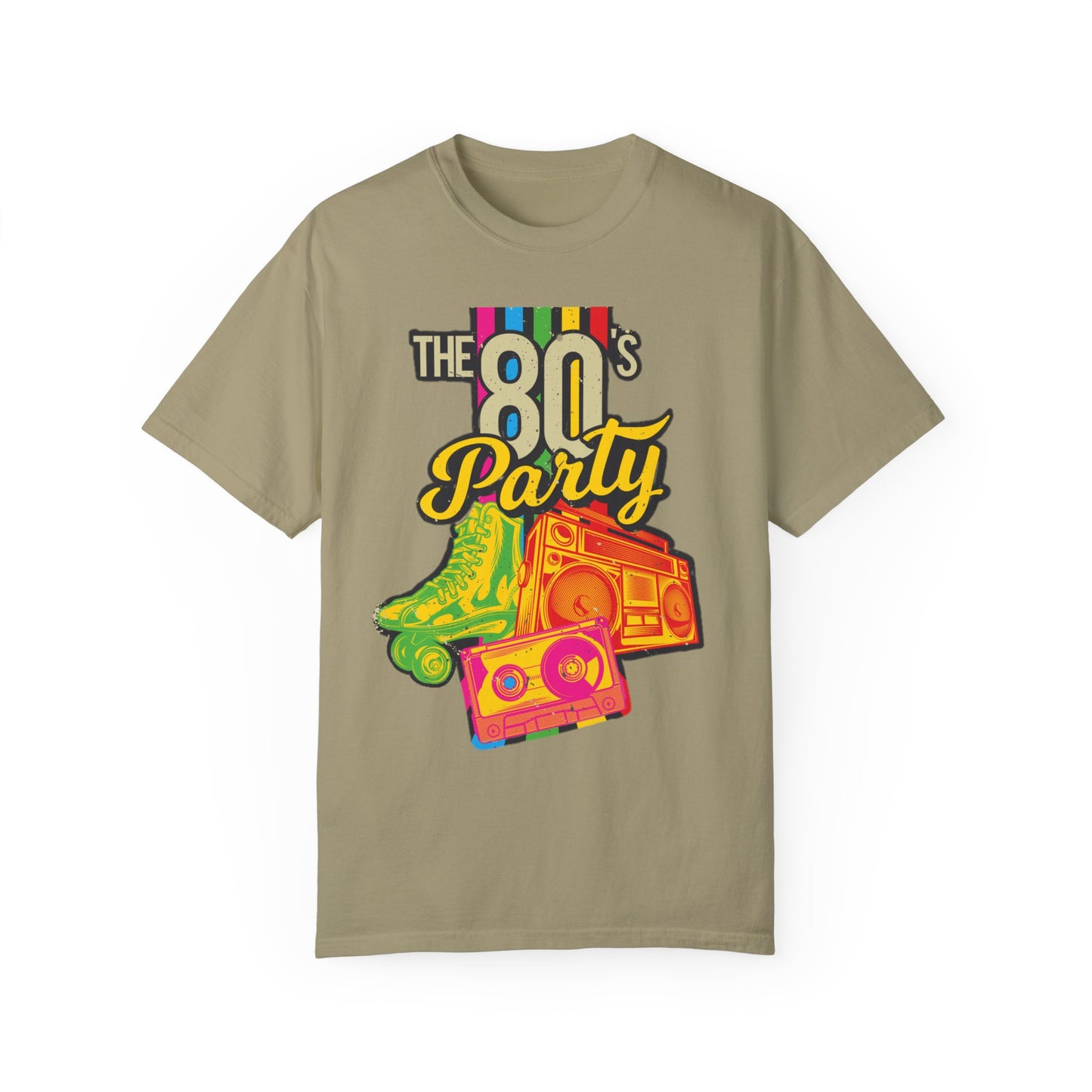 80s Party Comfort Colors Tshirt | Mens T-Shirt Graphic Tees Men Shirt Casual | Comfy Loose Fit Summer Clothes | Cotton Street Wear Clothing College Fashion