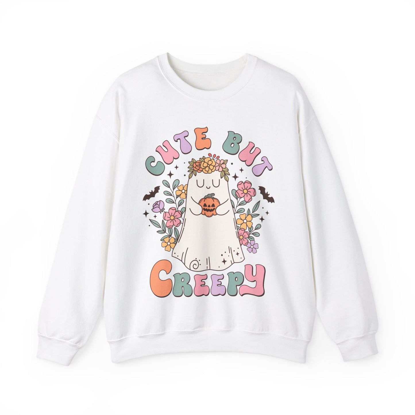 Fall Sweatshirt Halloween Graphic Pullover Sweater | Autumn Gifts For Mom Ghost Gift For Her | Cute But Creepy