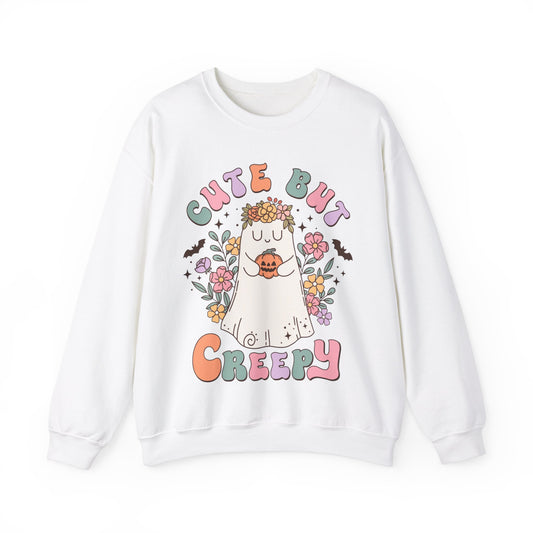 Fall Sweatshirt Halloween Graphic Pullover Sweater | Autumn Gifts For Mom Ghost Gift For Her | Cute But Creepy