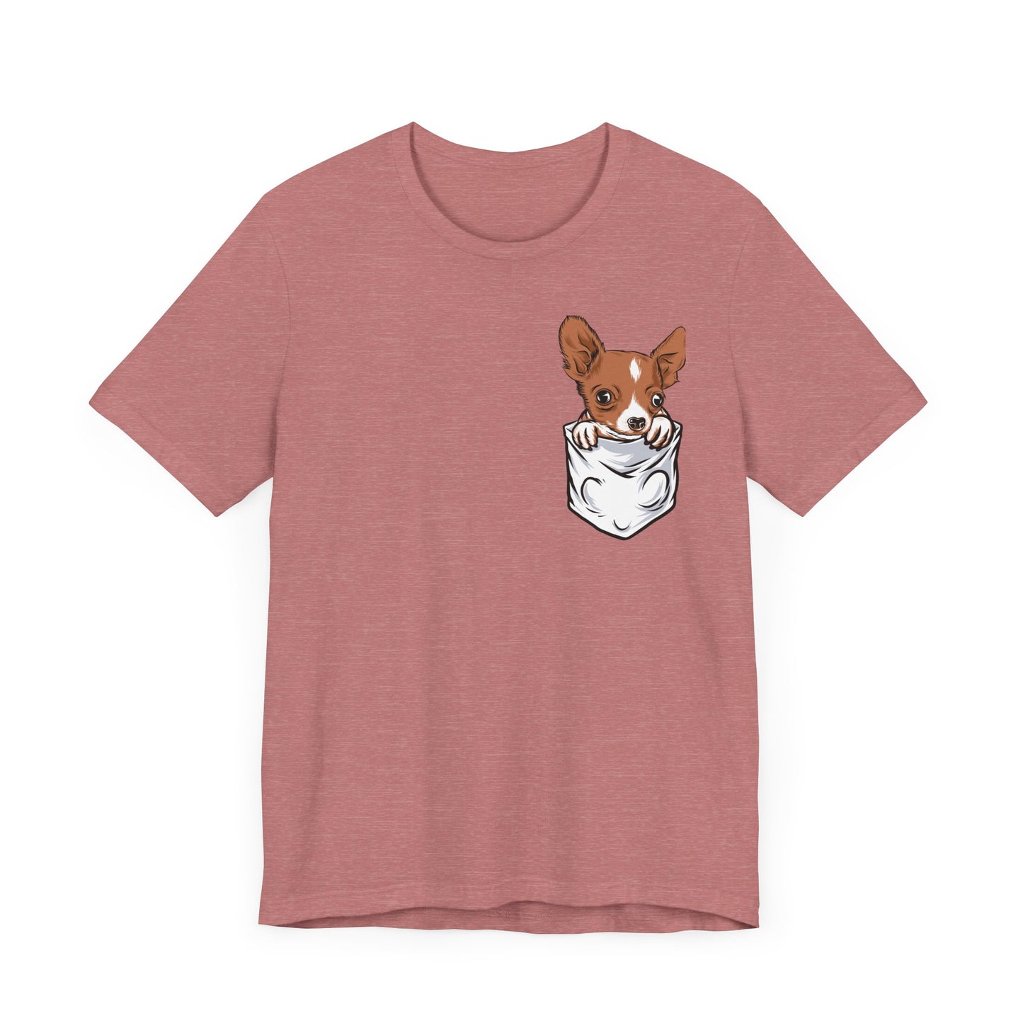 Chihuahua T-Shirt, Dog Graphic Tee for Teens, Unisex Tshirt Aesthetic Gifts For Her, Cute Shirt,Dog Pocket Shirt, Dog Lovers Gift