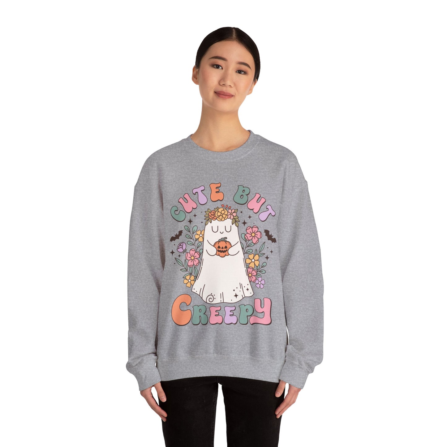 Fall Sweatshirt Halloween Graphic Pullover Sweater | Autumn Gifts For Mom Ghost Gift For Her | Cute But Creepy
