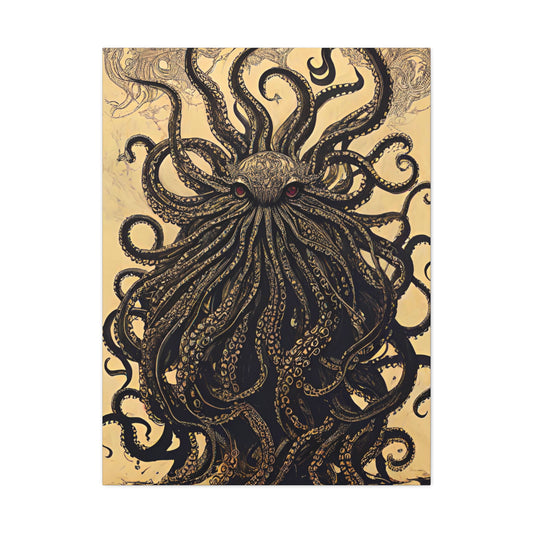 Octopus Art Canvas Gallery Wrap 30x40 Wall Hang Retro Print