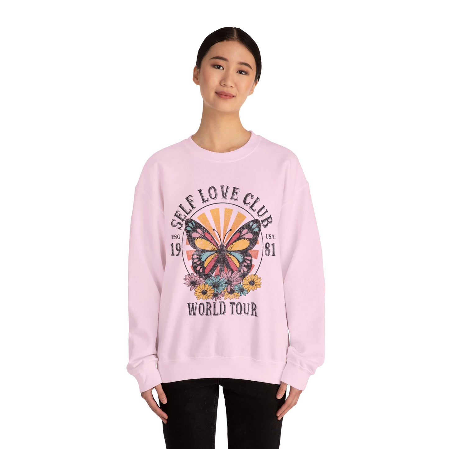 Butterfly Sweatshirt Floral Graphic Pullover Sweater | Motivational Gifts For Mom - Self Love Club