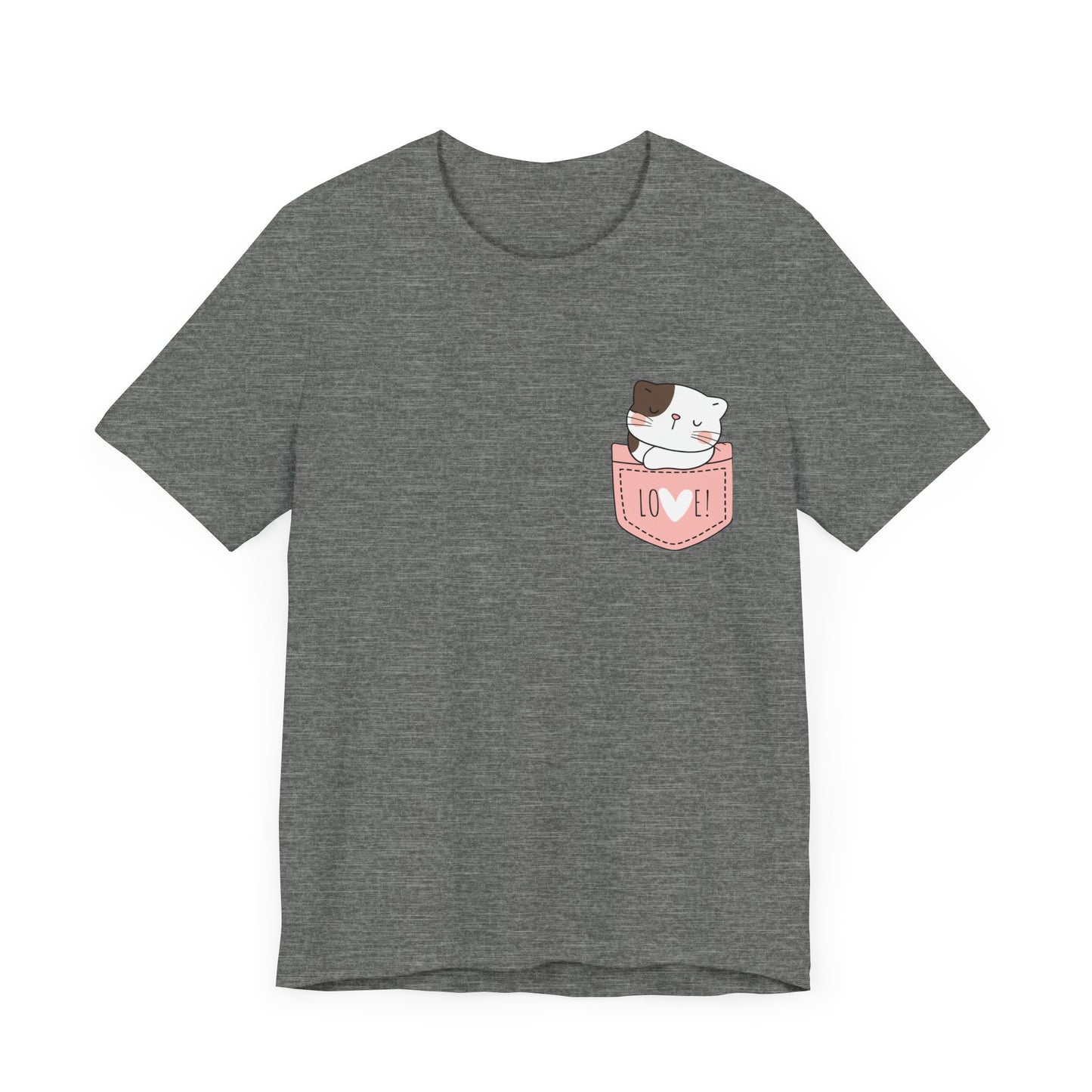Cat T-Shirt, Cute Graphic Tee for Teens,Unisex Tshirt Aesthetic Gifts For Her,Cute Shirt,Cat Pocket Shirt,Gift For Cat Lovers & Cat Moms
