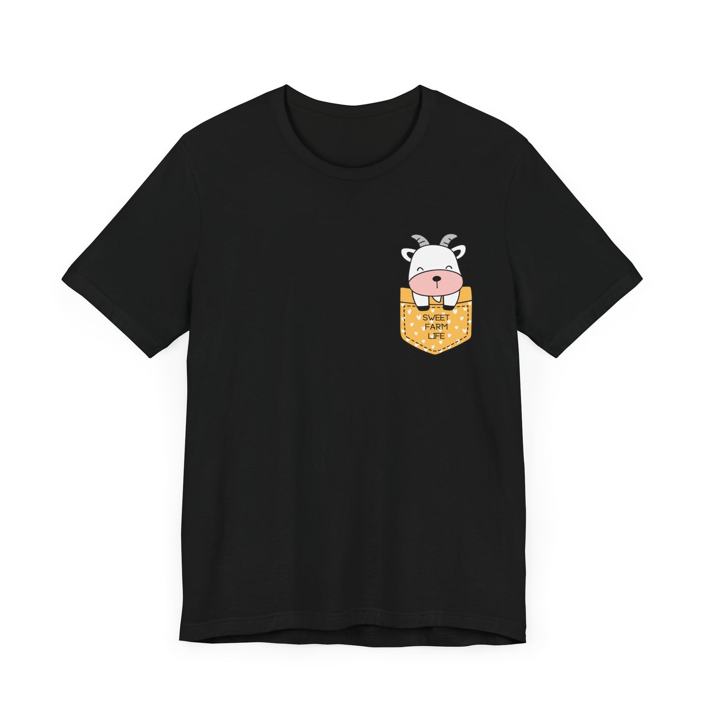 Goat T-Shirt, Cute Graphic Tee for Teens,Unisex Tshirt Aesthetic Gifts For Her,Cute Shirt, Goat Pocket Shirt,Farmhouse Gift For Mom