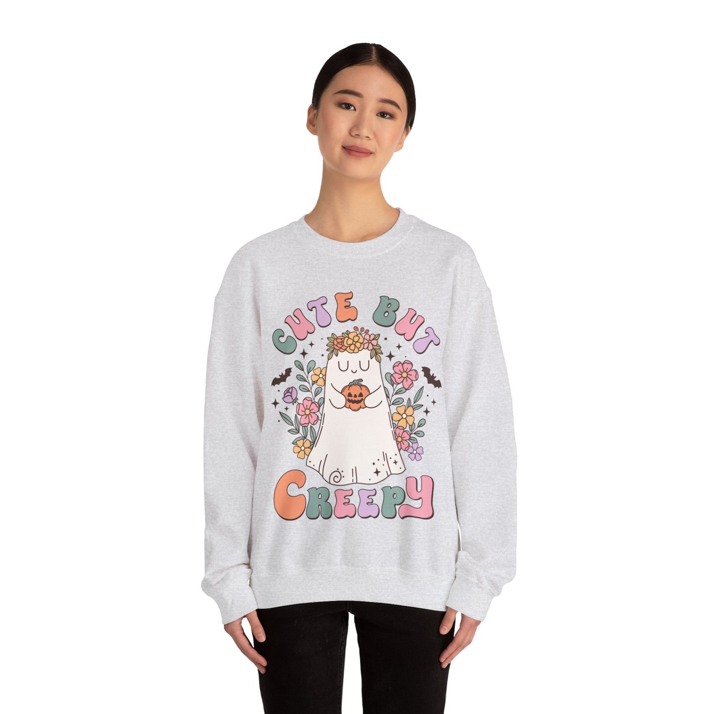 Fall Sweatshirt Halloween Graphic Pullover Sweater | Autumn Gifts For Mom Ghost Gift For Her | Cute But Creepy