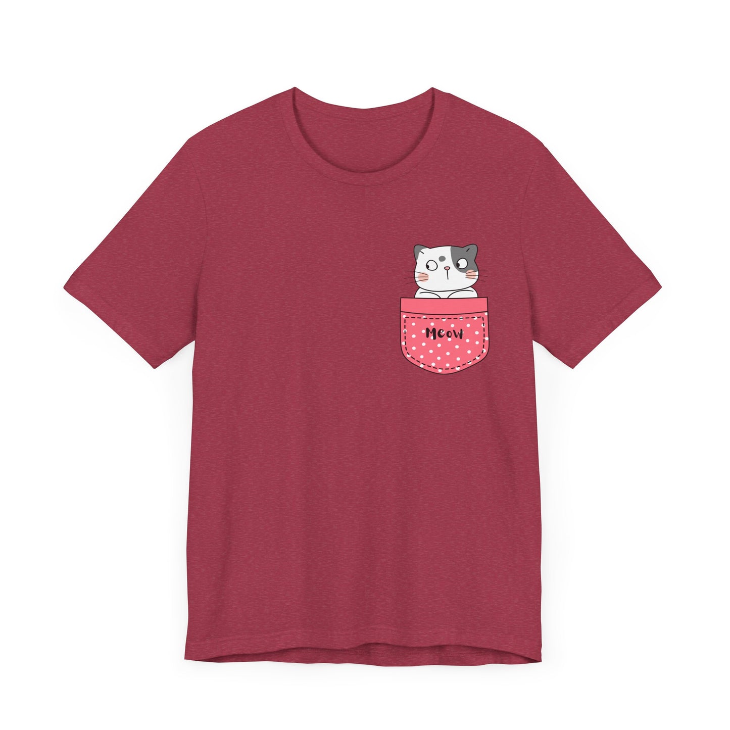 Cat T-Shirt, Cute Graphic Tee for Teens,Unisex Tshirt Aesthetic Gifts For Her,Cute Shirt,Cat Pocket Shirt,Gift For Cat Lovers & Cat Moms