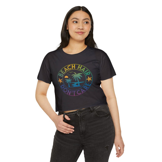Summer Crop Top For Women, Beach Gifts For Her, Travel T-Shirt Croptop TShirt Merch, Beach Hair Dont Care