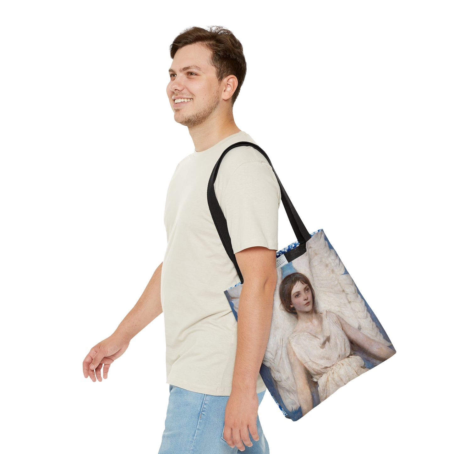 Angel Tote Bag,Art Tote Bag For Women,Canvas Tote Bag Aesthetic,Reusable Grocery Bag,Library Book Bag For School,Vintage Tote Bag