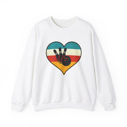 Bowling Sweatshirt Heart Graphic Pullover Sweater | Bowling Gifts For Mom Gift For Teachers