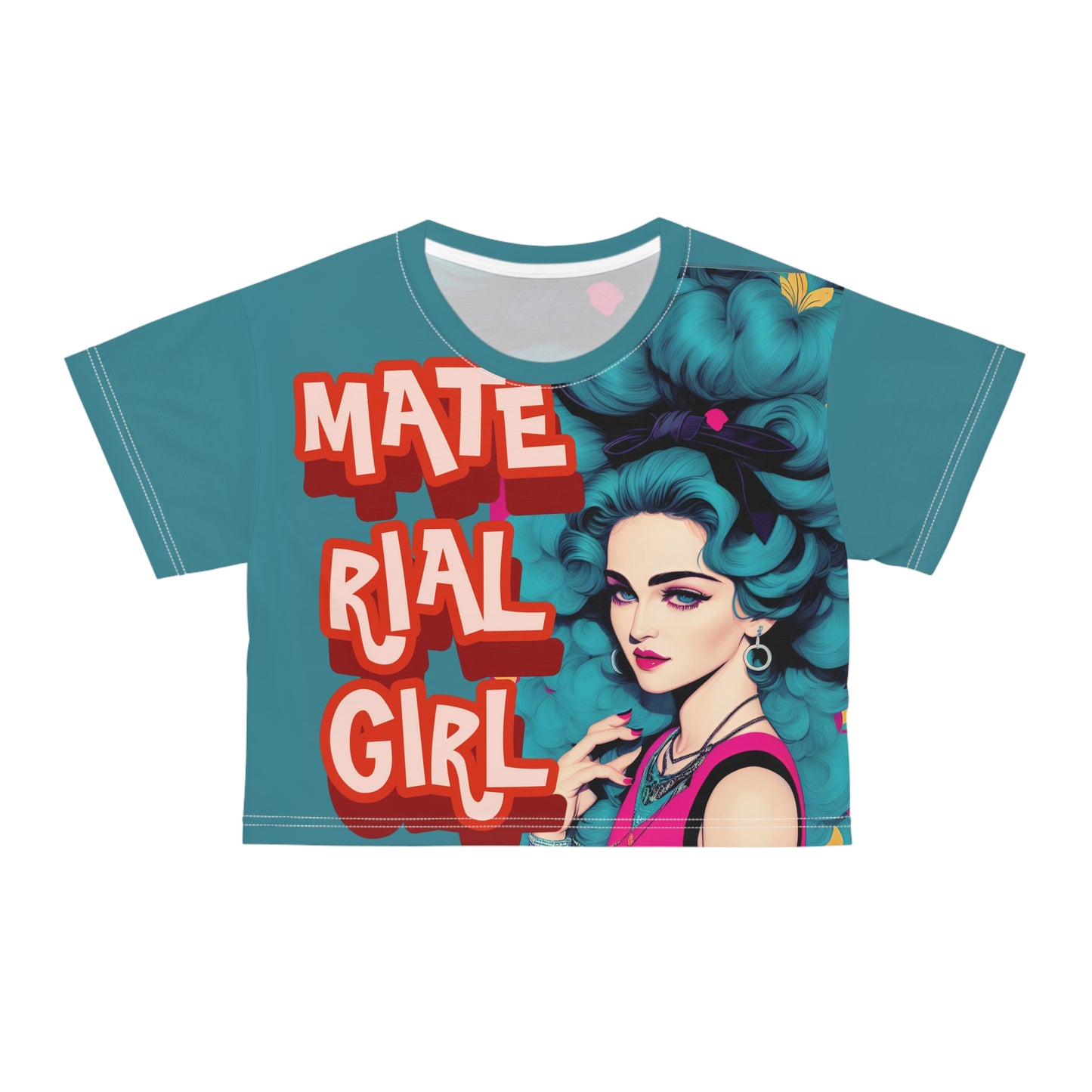 Madonna T-Shirt Cute Crop Tops | Material Girl Cropped Graphic Tee | Musiic T Shirt Women Trendy Gift For Her | Teen T Shirt Design Back To School Attire