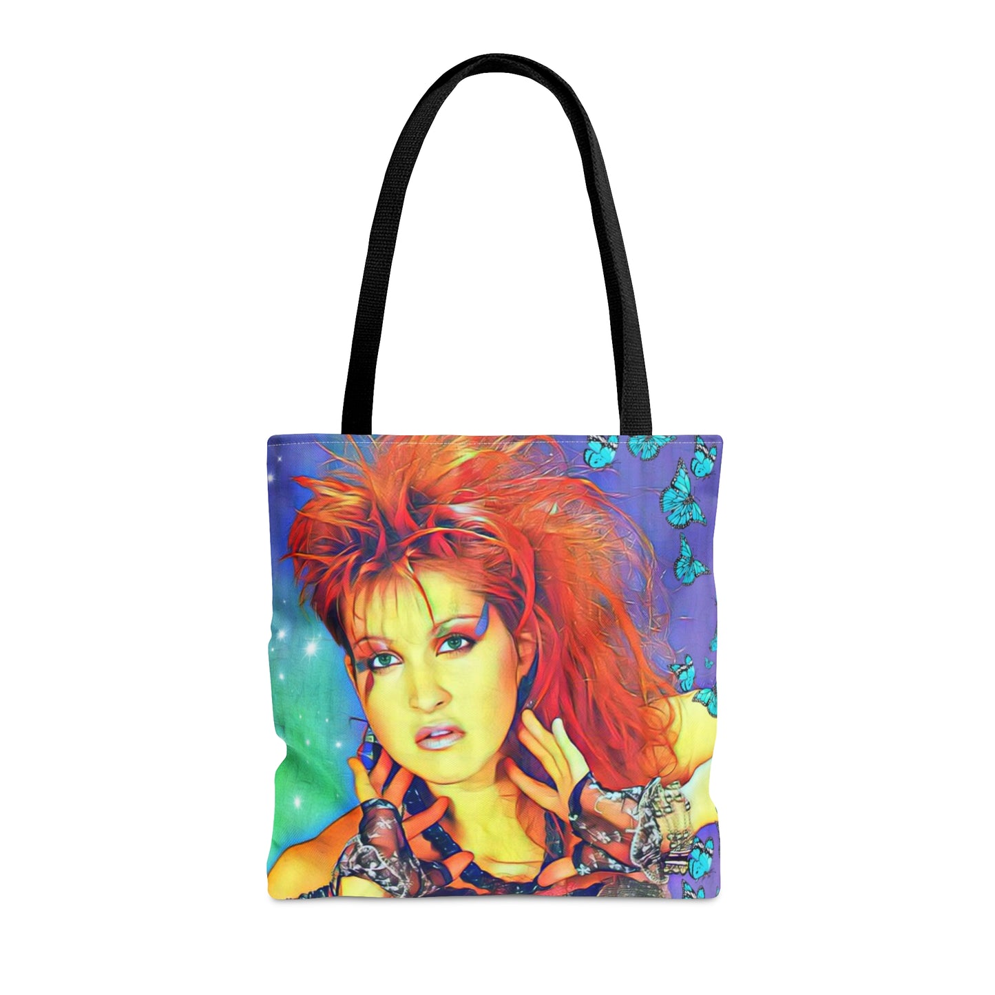 80s Style Pop Icon Tote Bag - Neon Cassette Tapes Design For Women