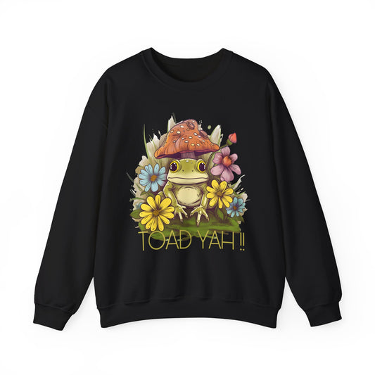 Cottagecore Sweatshirt Frog Graphic Pullover Sweater Funny Gifts For Mom | Toad Yah
