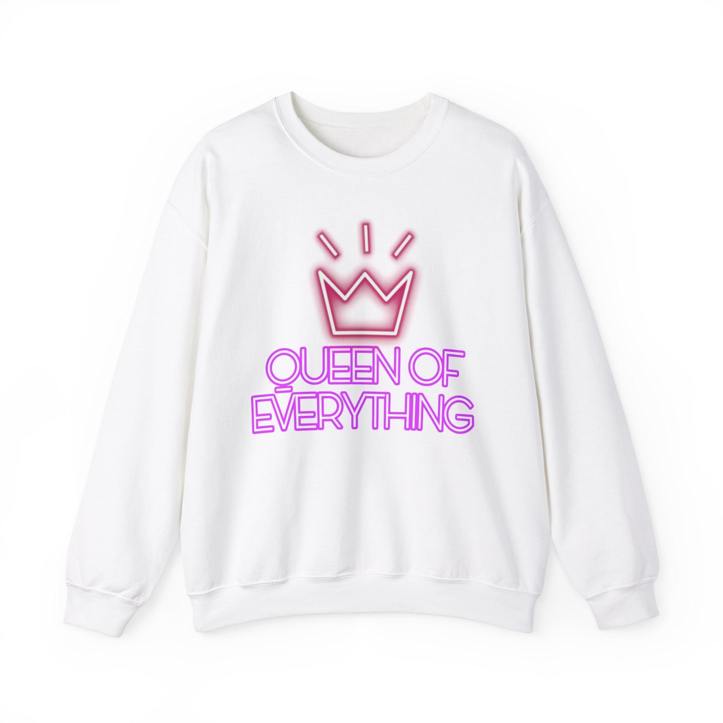 Queen Sweatshirt Neon Graphic Pullover Sweater Empowerment Gifts For Her Minimalist Outfit | Queen Of Everything
