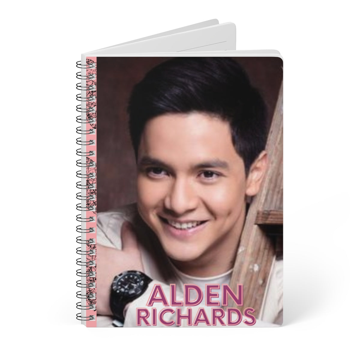 Alden Richards spiral bound notebook featuring 6x9 inch dimensions, perfect for school supplies and note-taking.
