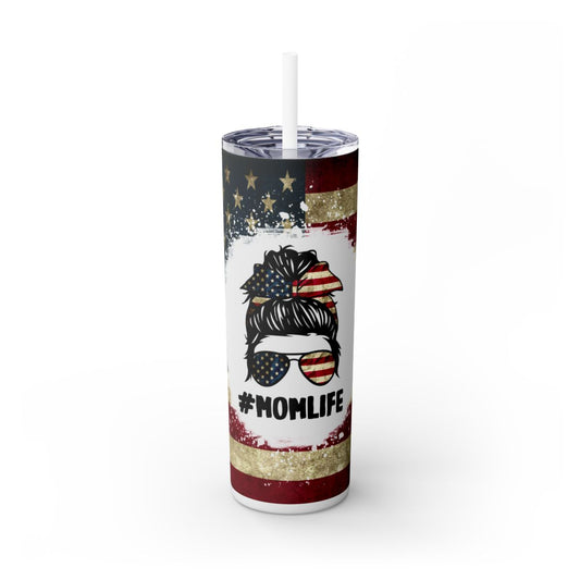 4th Of July Tumbler 20 oz, Patriotic Gift For Mom,   American Flag Stainless Steel Drinkware With Straw And Lid, Office Accessory For Hot Cold Iced Coffee