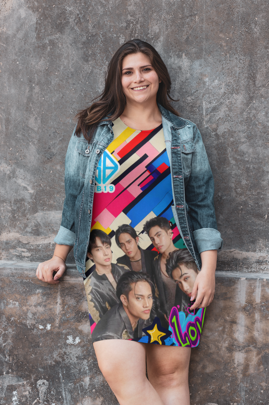 P-pop Sb19 T Shirt Dress, Pinoy T-Shirt Short Dress Casual Summer Outfits Filipino Gift For Fangirl