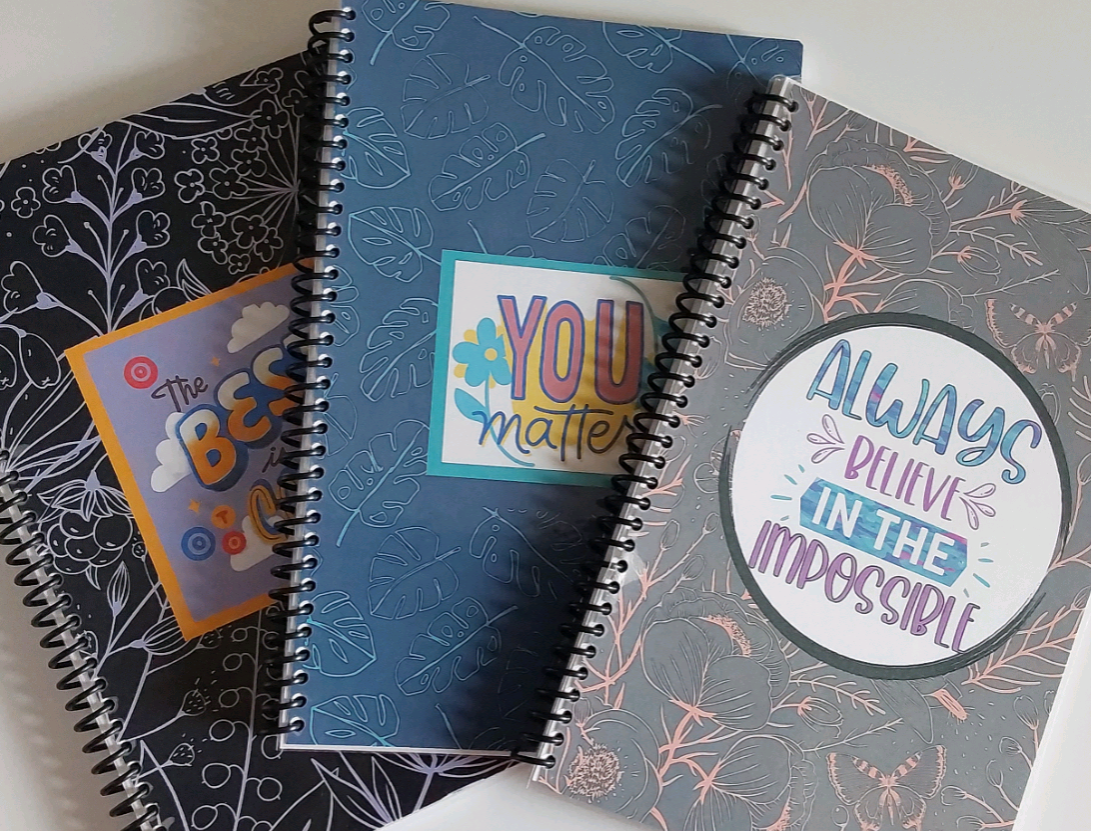 You Matter Motivational Gift For Teens 6x9 Spiral Notebook Set of 3, Lined Journal For Writing With Matching Bookmark  x3 Gift Set