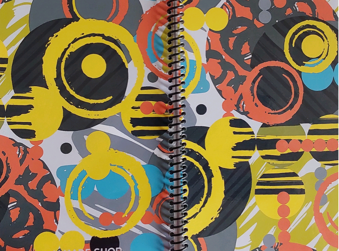 Abstract Art Artsy Gift For Teens 6x9 Spiral Notebook Set of 3, Lined Journal For Writing With Matching Bookmark  x3 Gift Set
