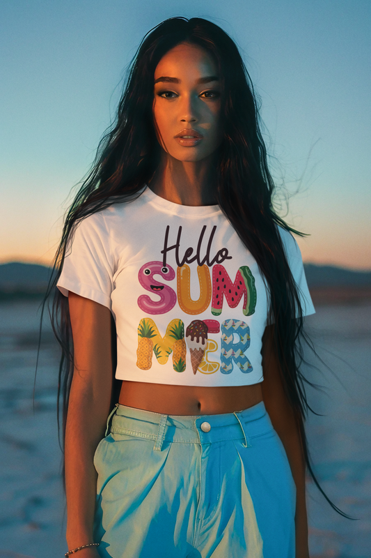 Summer Crop Top For Women, Beach Gifts For Her, Vacation T-Shirt Croptop Casual TShirt Merch