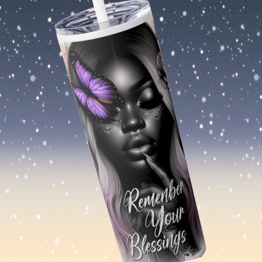 Affirmation Skinny Tumbler 20, Positive Gift For Mom,Mental Health Stainless Steel Drinkware With Straw And Lid, Office Accessory For Hot Cold Drinks