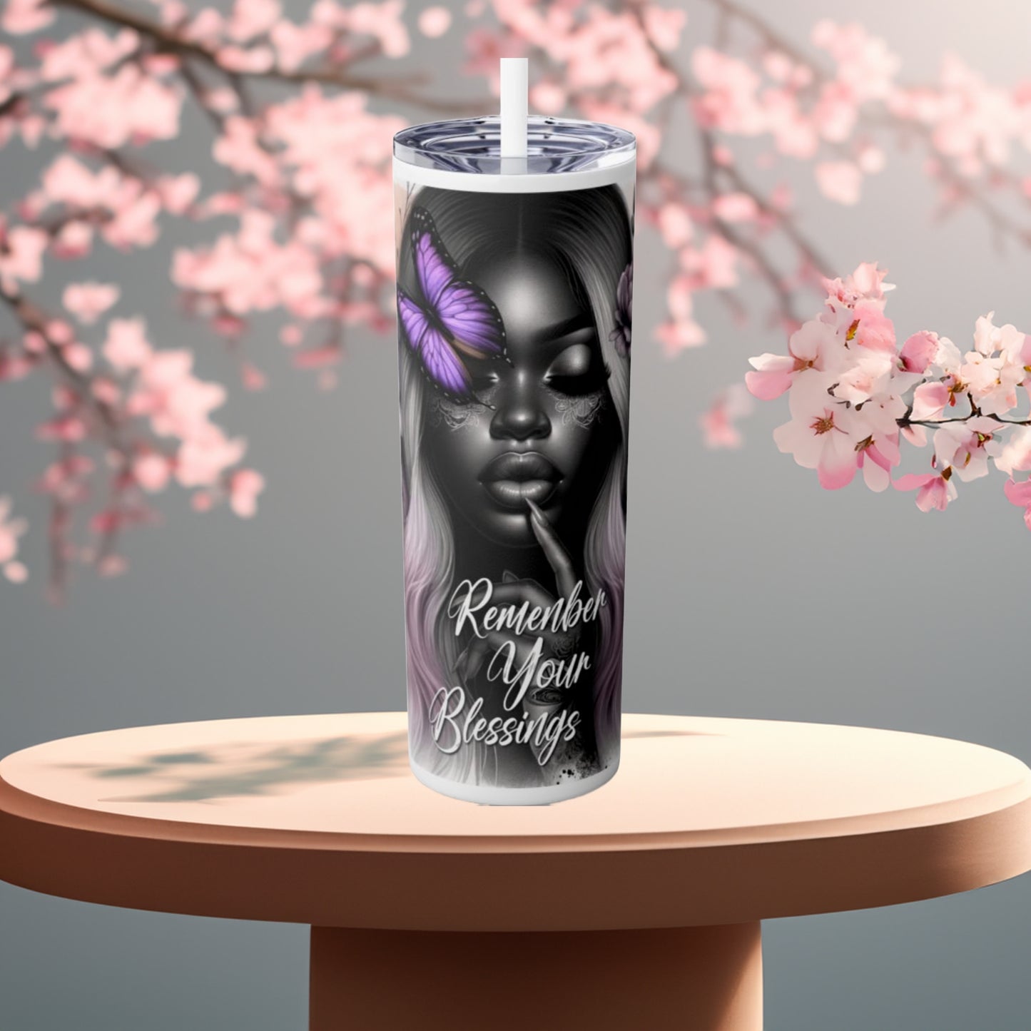 Affirmation Skinny Tumbler 20, Positive Gift For Mom,Mental Health Stainless Steel Drinkware With Straw And Lid, Office Accessory For Hot Cold Drinks