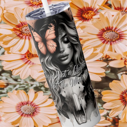Affirmation Skinny Tumbler 20, Positive Gift For Mom,Boho Stainless Steel Drinkware With Straw And Lid, Travel Accessory For Hot Cold Drinks