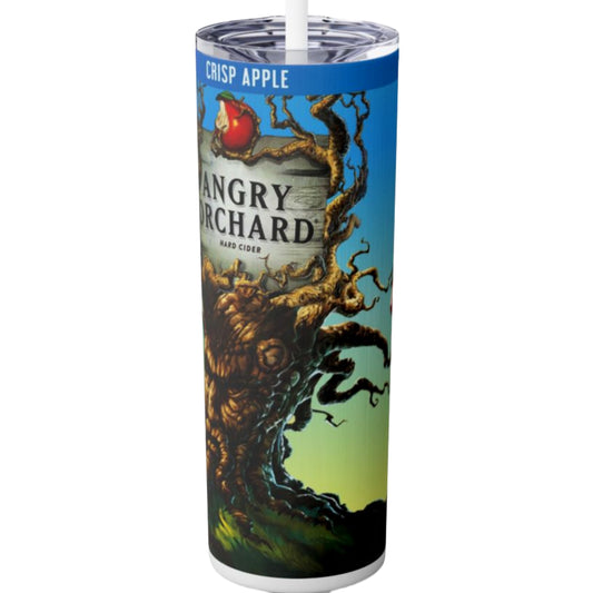 Angry Orchard Skinny Tumbler 20 Oz, Beer Gifts For Coffee Lovers, Stainless Steel Drinkware With Straw And Lid, Travel Accessory For Hot Cold Drinks
